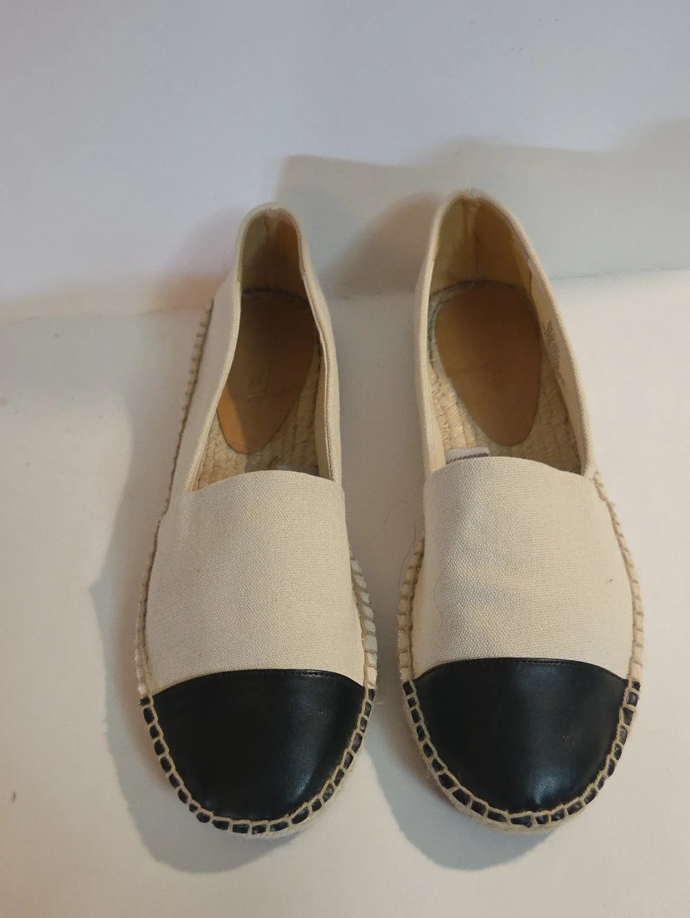J. Crew Canvas Cap-Toe Espadrille Flats Size 9 1/2 Style AO016 EUC